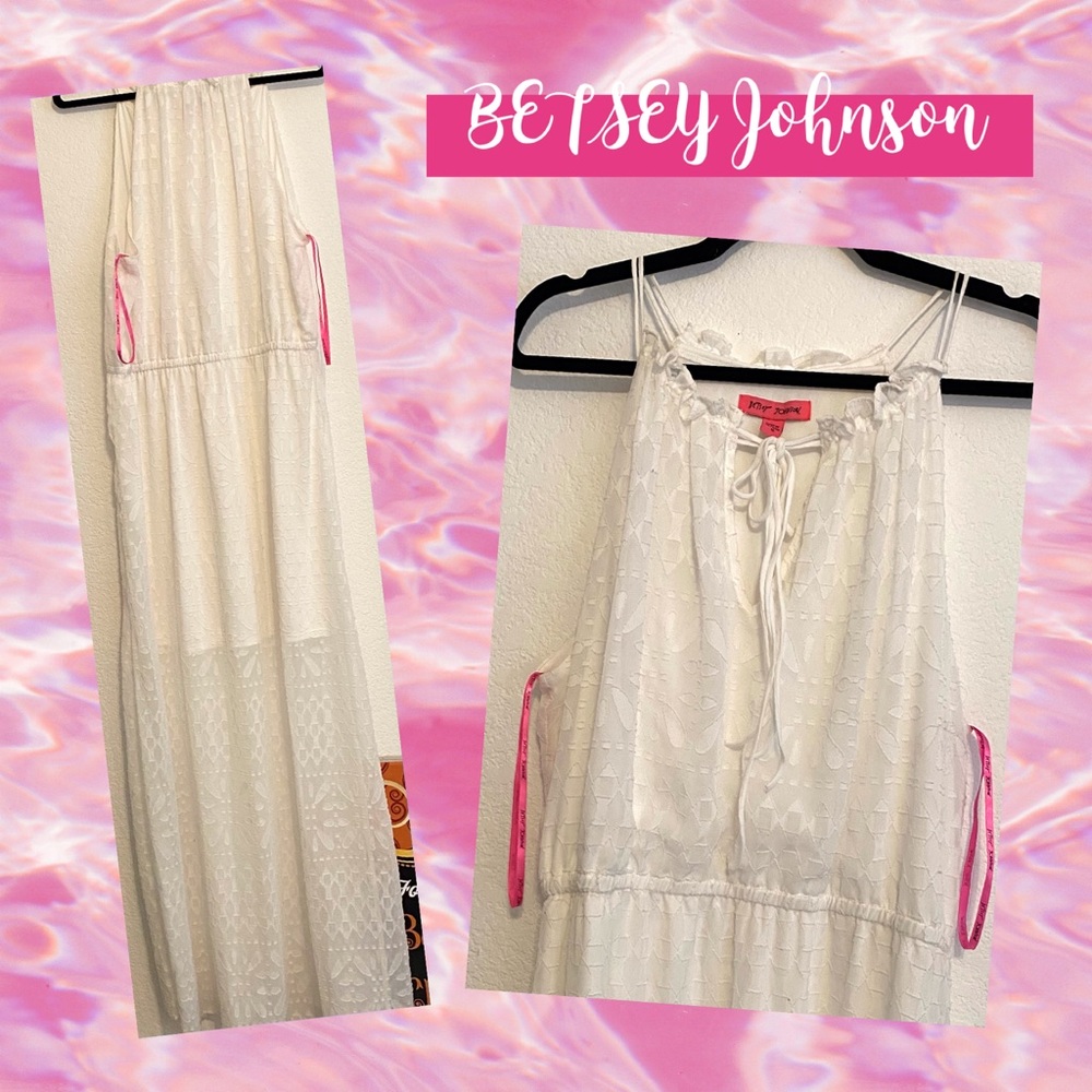 Betsey Johnson white sleeveless maxi dress sz 12 - Picture 2 of 4